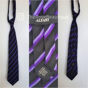 ALFANI Purple Black Stripe Tie